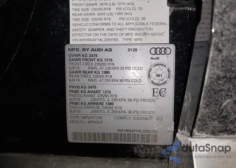 2020 Audi Q5 Premium Plus 45 Tfsi Quattro S Tronic from USA, damaged, VIN WA1BNAFY4L2055793